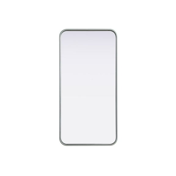 Elegant Decor Contour Metal Rectangle Mirror 18x36 in Silver