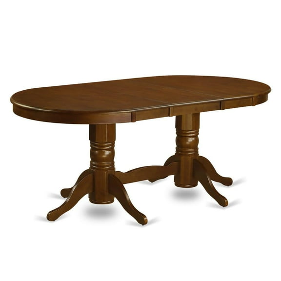 Vancouver Oval Double Pedestal dining room Table with 17" Butterfly Leaf in Espresso Finish