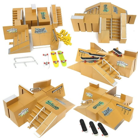 Tech Deck Ramps Skate Park Ramp Parts for Tech Deck Fingerboard Finger Board Ultimate Parks 92D Kids Children Gift Toy ()