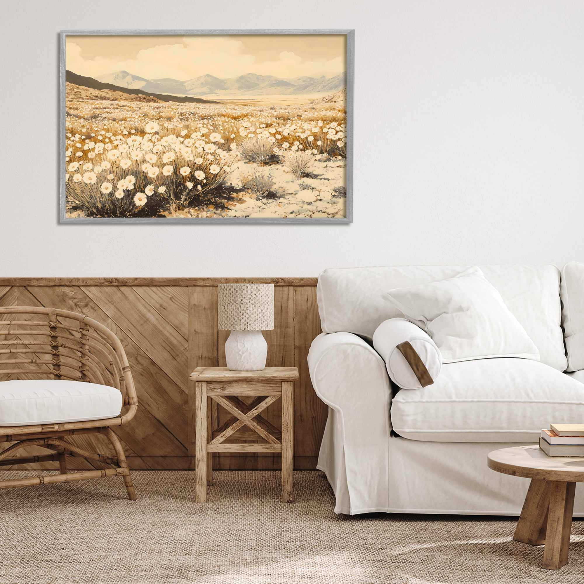 Stupell Industries Desert Wildflowers in Golden Valley Gray Framed Giclee Art, design by Franklyn Gregory