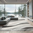 thumbnail image 2 of ODIKA 8'x10' Ultra-Soft Area Rug, Under Plush Sweeping Neutral Gradient Artful Composition Grey None Washable, Bare feet friendly, Silk-Touch for Bedroom, Under Sectional, 2 of 7