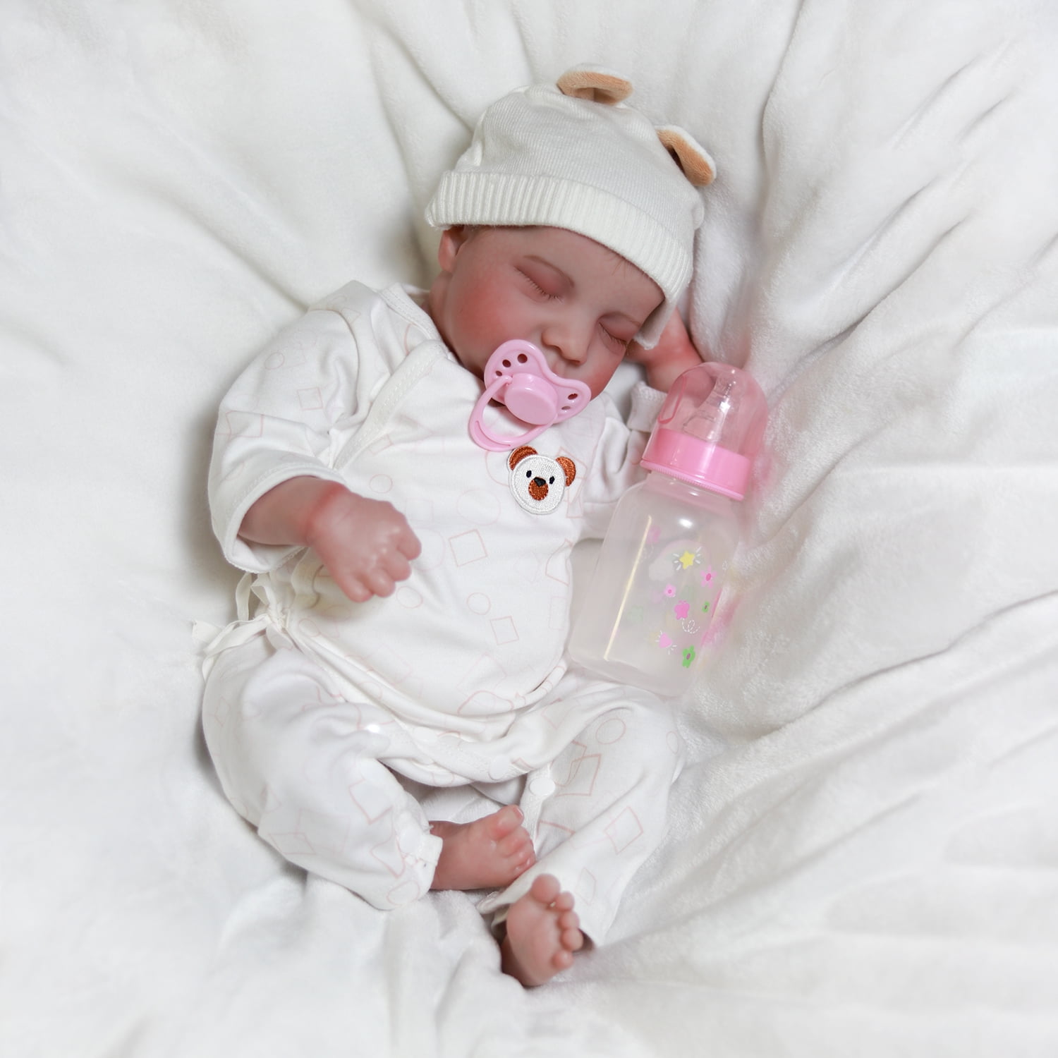 18 inch Lifelike Reborn Baby Dolls Handmade Real Life Newborn Girl Doll Soft Cloth Body Gift with Accessoreis