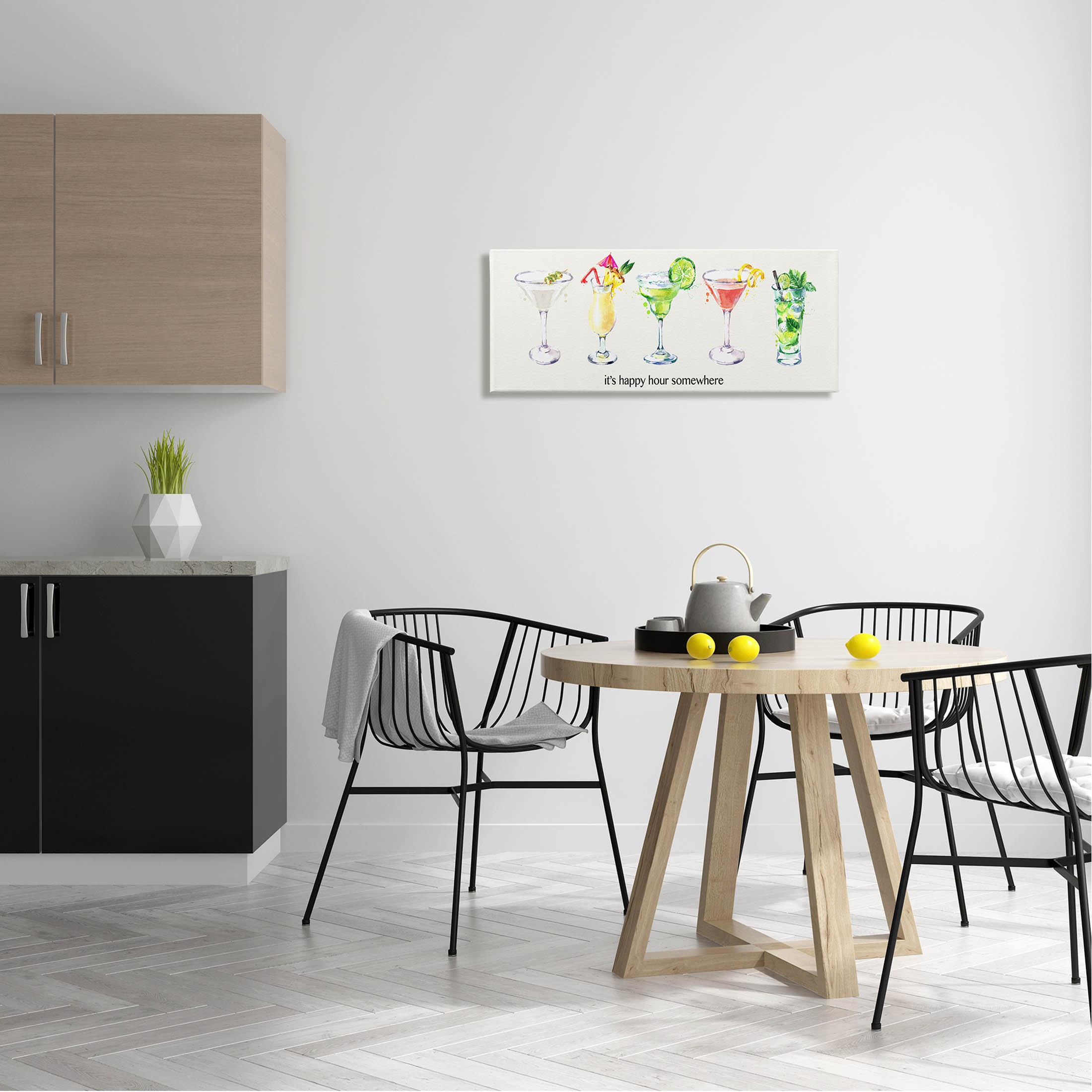 Happy Hour Somewhere Cocktails Food & Beverage Graphic Art Gallery Wrapped Canvas Print Wall Art