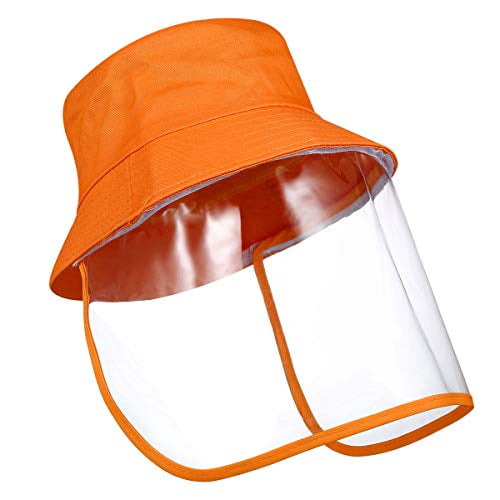 Brightlyf Kids Face Shield Hat Sun Full Face Protective Bucket Hat Fisherman Hat With Face Shield Anti Fog Anti Splash Dustproof Kid Hat For Children Kids Orange Walmart Com