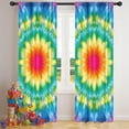 thumbnail image 5 of Blackout Kids Curtains,Colorful Tie Dye Blossom Pattern Childrens Insulated Curtains Set Of 2,Bedroom Essentials,Toddler Room Decor 42"x84", 5 of 5