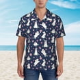 thumbnail image 2 of Fotbe Rabbit And Flower Hawaiian Shirt for Men Unisex Summer Beach Casual Short Sleeve Cotton Linen Button Down Shirts-X-Large, 2 of 5