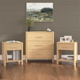 thumbnail image 3 of Pemberly Row Commode 3 Tiroirs et 2 Tables de Chevet avec Tiroir en Placage Chêne Blanc, 3 of 7