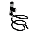 thumbnail image 1 of (Color: Negro) Soporte para secador de pelo de aluminio negro, soporte para secador de pelo con resorte en espiral para baño, instalación en pared de 2 vías, 1 of 4