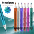 thumbnail image 5 of 12 Colors Metallic Acrylic Markers Pens Paint Pens for Black Paper, Glass, Rock Painting, 5 of 7