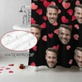 thumbnail image 5 of Valentine's Day Bathroom Shower Curtain, Funny Man Smile Face Picture Red Love Heart Black Waterproof Washable Soft Bath Curtain for Bathtub Decor with 12 Hooks&Grommet, 36x72 Inch, 5 of 9