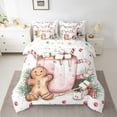 thumbnail image 2 of Manfei Brown Gingerbread Man 7-Piece Twin Bedding Sets,Merry Christmas Bedding Comforter Set,Xmas Sweet Dessert Sheet Sets For Girls Boys,Luxury Bedroom Decor Reversible, 2 of 8