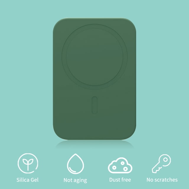 Funda para iPhone 12 Pro Cargador inalámbrico magnético Funda de batería (Verde oscuro)
