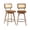 Faux Leather Brown, variant on Zesthouse 26.2" Swivel Counter Height Bar Stools Set of 2, Upholstered Linen Counter Stools with Rattan Back, Mid Century Barstools with Solid Wood Frame for Kitchen Island, Beige