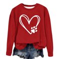 thumbnail image 4 of Fznquz Graphic Womens Sweatshirt Red Long Sleeve Fall Winter Sweatshirts Crew Neck Casual Trendy Fall Outfits, 4 of 4