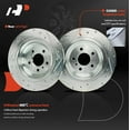 thumbnail image 4 of A-Premium 12.99 inch (330mm) Rear Drilled and Slotted Disc Brake Rotors + Ceramic Pads Kit Compatible with Select BMW Models - 528i, 528i xDrive, 535d, 535d xDrive, 535i, 535i xDrive, 6-PC Set, 4 of 6