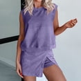 thumbnail image 5 of Kilaqueen Women 2 Piece Set Summer Casual Crew Neck Sleeveless Tank Top and Skorts Shorts Matching Sets Sweatsuit Tracksuit Outfits Split Athletic Skirt with Shorts Underneath Lounge Set, 5 of 9