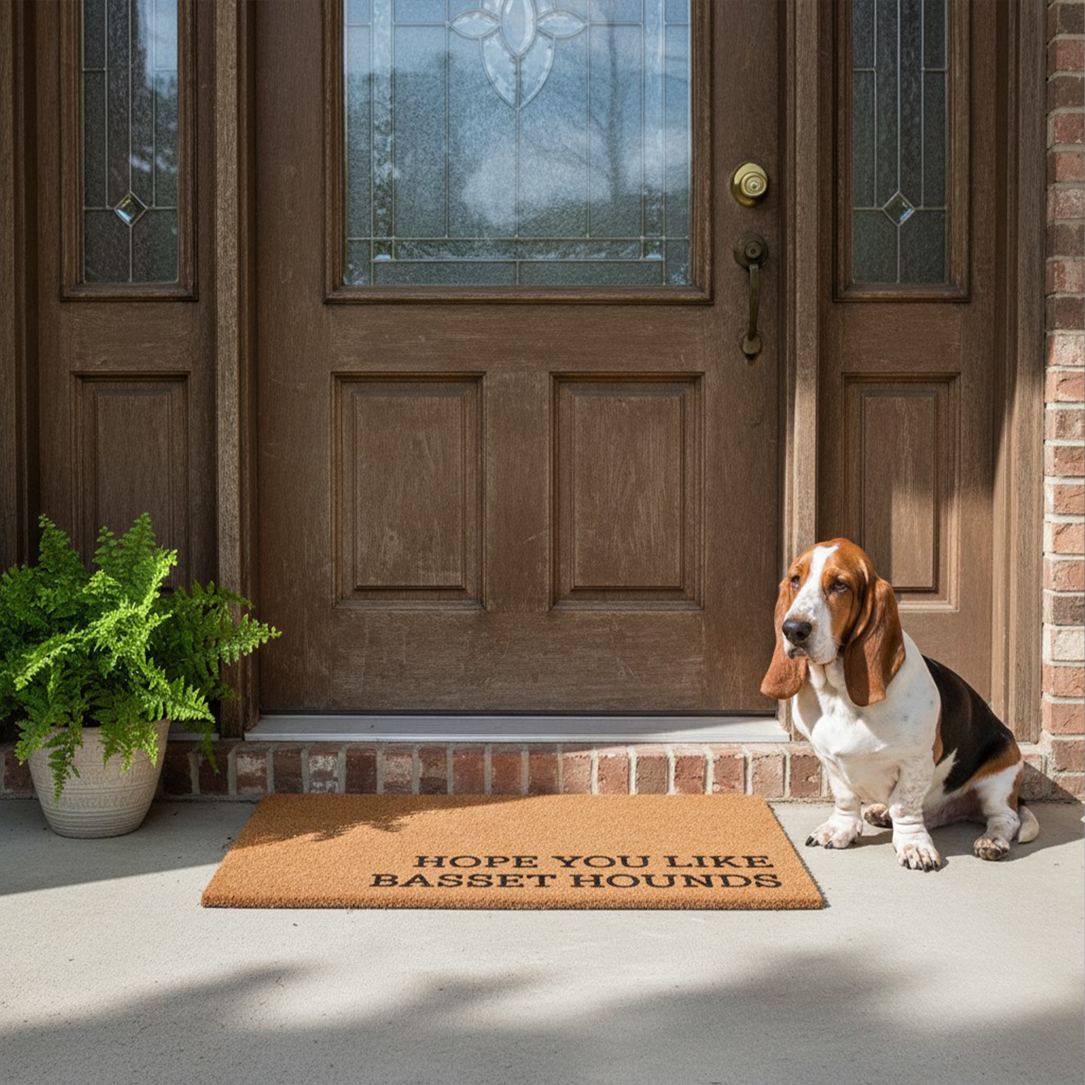 Hope You Like Basset hounds Non Slip Vinyl Backing, Front Doormat, Entryway Doormat, 24x36