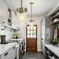 thumbnail image 3 of Deyidn 5-inch Nickel Modern Pendant Light with Glass Shade, Height Adjustable Hanging Fixture for Kitchen Island, Dining Table, Entryway, Foyer, 3 of 11