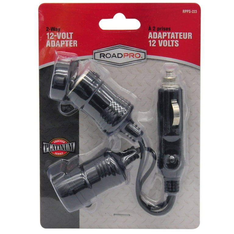 small cigarette lighter socket RoadPro Power Adapter, 2 Outlet, 12V, RPPS-223