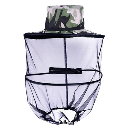 1 Piece Fishing Insect Repellent Mosquito Hat Breathable Outdoor Hat Net Cloth Anti-bee Sunshade Mask camouflage
