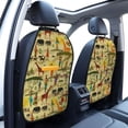 thumbnail image 3 of Fuzoiu Ethnic African Print 2 Pack Kick Mat Back Seat Protector With 3 Storage Pockets, Universal Car Seat Back Organizer For Kids Pets, Waterproof Backseat Protector For Most Car, 3 of 8