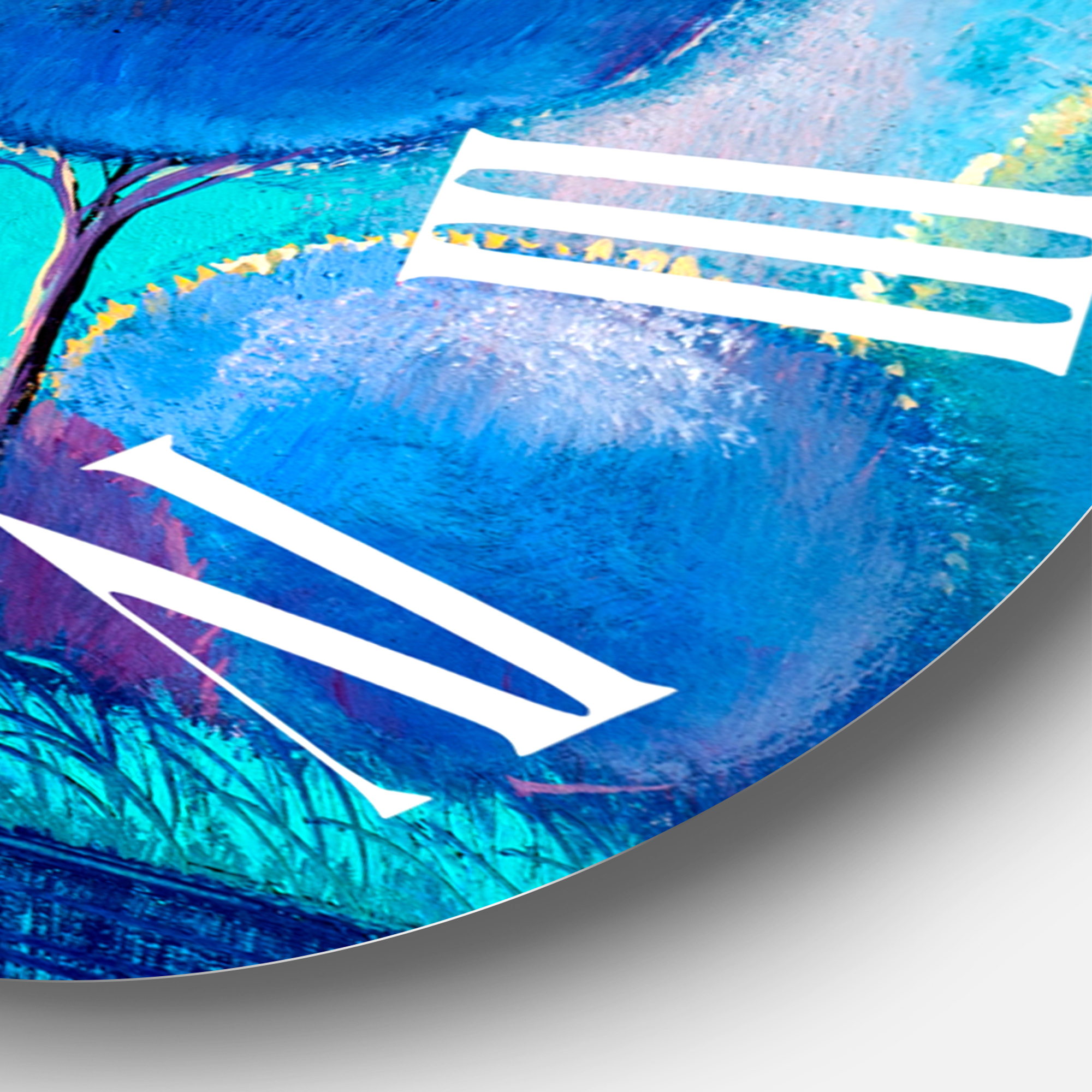 Designart 'Colourful Ornamental Trees V' Modern Wall Clock