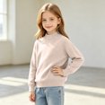 thumbnail image 6 of Lmnyox Sweaters for Kids Loose Solid Color Mock Neck Long Sleeve Knit Pullover Classic Winter Warm Sweaters, 6 of 9
