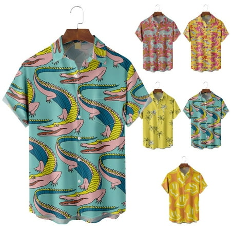 

Adult Kids Button Up Shirt Fashion Vacation Tops for Men Women
