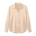thumbnail image 5 of NTACZA Silk Womens Going Out Tops Work Business Casual Blouse Loose Button Down Satin Summer Shirts for Women M, 5 of 5