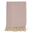 thumbnail image 2 of Saro Lifestyle Cotton Throw Blanket with Diamond Weave Design Pink, 2 of 5