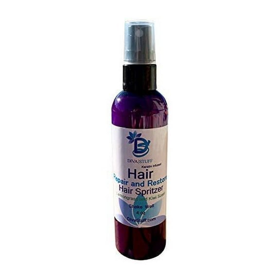 Hair Repair and Restore Spritzer, Lemongrass and Kiwi Scent with Keratin, By Diva Stuff- Safe and Natural