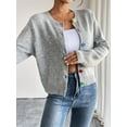 thumbnail image 3 of Knitted cardigan with colorful buttons, casual and versatile long-sleeved knitted top, 3 of 5