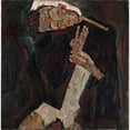 thumbnail image 3 of Egon Schiele 15x15 Black Modern Framed Museum Art Print Titled - The Lyricist (1911), 3 of 5