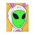 thumbnail image 2 of Green Alien V Face White Bunny Rabbit Visitor Microfiber Duvet Cover, 2 of 7