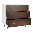 thumbnail image 4 of SAFAVIEH Genevieve Mid-Century Retro 3 Drawer Dresser, White/Walnut, 4 of 12
