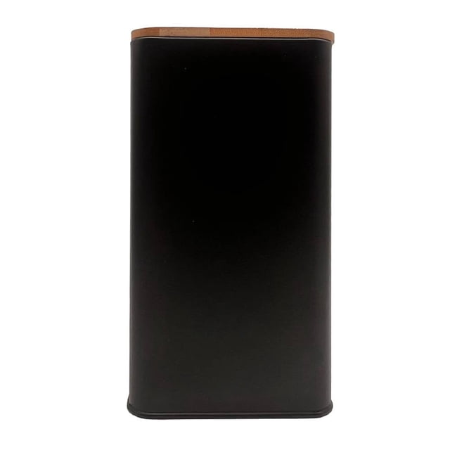 Canister Homecreations Metal Negro con Tapa Bambú 2400ml