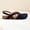 Dark Blue, variant on Sandals for Women Under $10 Summer Round-toe Frosted Suede Flat Solid Color Buckle Backspace Casual Sandals