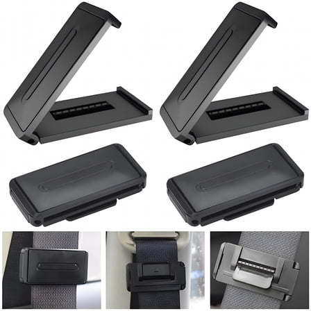LAMIRO Car Seat Belt Clip, 4 Pack Seatbelt Adjuster for Adults, Comfort Universal Auto Shoulder Neck Strap Positioner