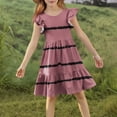thumbnail image 4 of Eltusu Girls Dresses, Sleeveless Crewneck Casual Striped Summer Clothes Red Size 7-8 T, 4 of 7