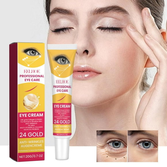 EGNMCR Eye Cream 24k Gold Wrinkle Moisturizing Eye Cream - Instant Firm Eye Tightener Eye Bag Cream For Dark Circles And Reduce Puffiness Fade Fine Lines eye cream