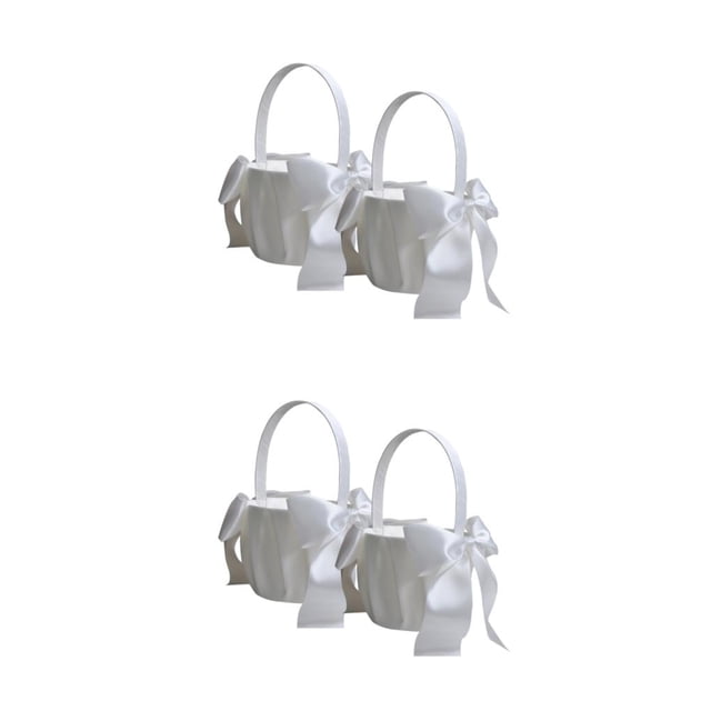 Cesta de flores Moyic 2 piezas con lazo de diseño Simple Blanco natural