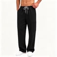 thumbnail image 6 of HomeDM Men's Wide Leg Sweatpants Drawstring Open Bottom Joggers with Pockets Casual Athletic Pants for Gym Workout, 6 of 7