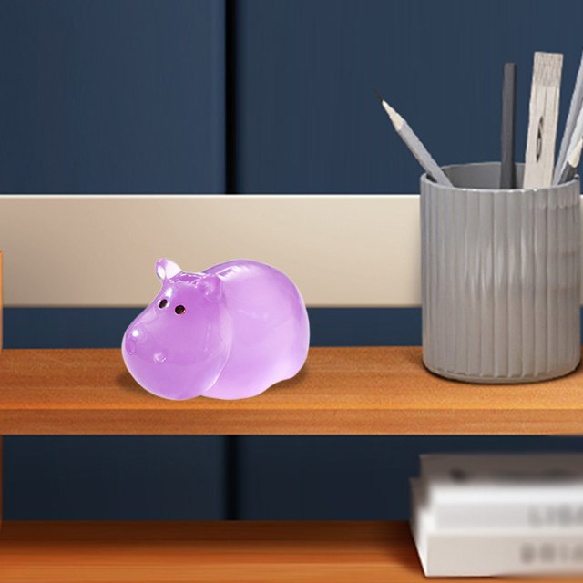Adorable Luminous Hippo Desktop Ornament Night Light For Home And