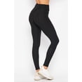 thumbnail image 2 of Scrunch Butt Textured V-Waist High Waisted Leggings - Plus Size - 1XL 2XL 3XL with Pockets Black 1XL/2XL, 2 of 2