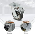 thumbnail image 3 of Polyurethane Caster Wheels Heavy Duty Galvanized Steel Bracket Swivel Casters with Brake, Silent 360 Degrees Rotation for Workshop and Factory Use, 400KG Load Capacity (Set of 4), 3 of 4