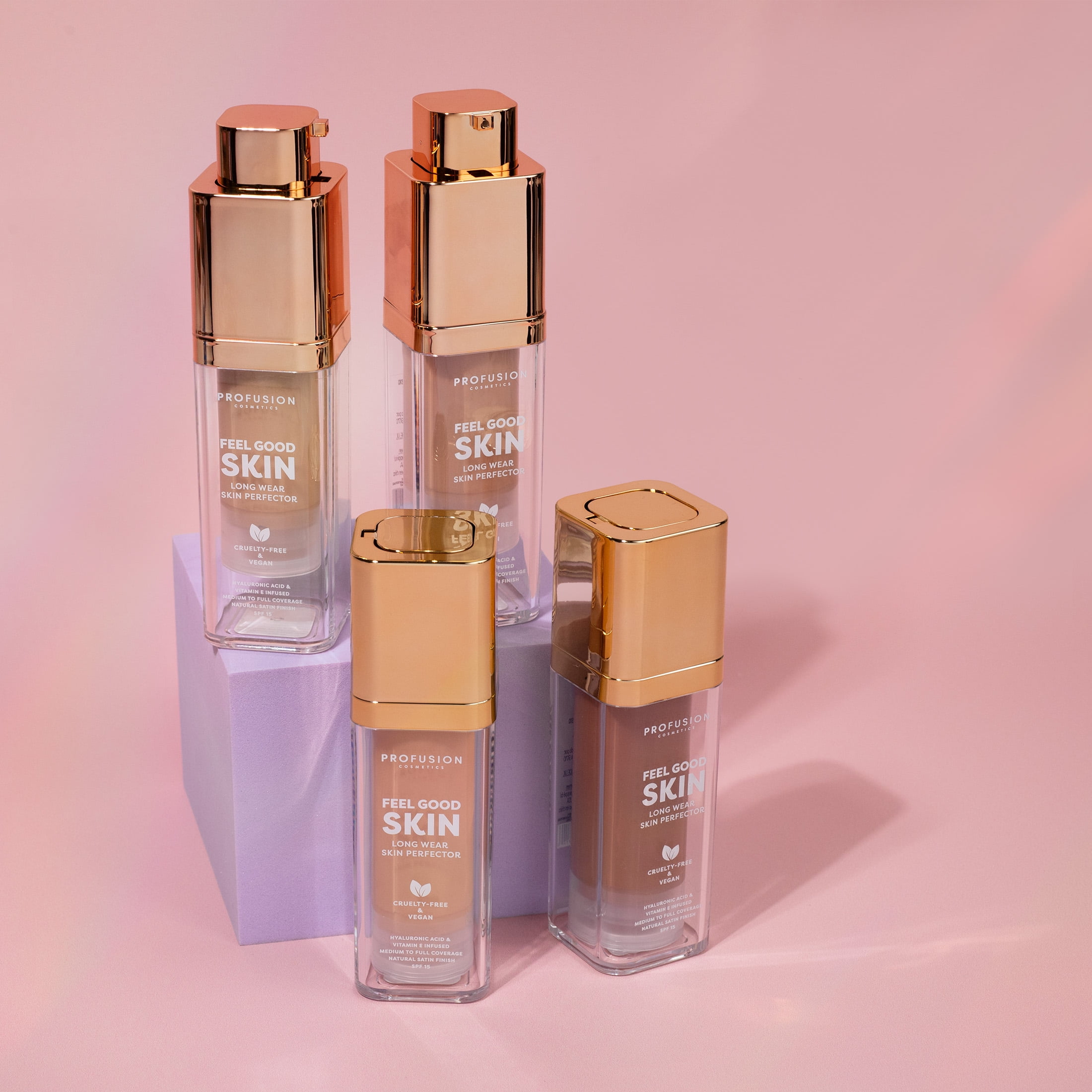 (2 pack) Profusion Cosmetics Feel Good Skin Long Wearing Skin Perfector Foundation Deep 510