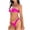 Hot Pink, variant on Qingpeng Women's Bandeau Bikini Sets Strapless Thong Two Piece Swimsuits Mesh High Cut Bathing Suits Summer Beach Swimwear