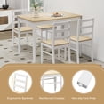 thumbnail image 6 of Costway 5 Piece Rubberwood Space Saving Dining Table with Chair Natural, 6 of 8