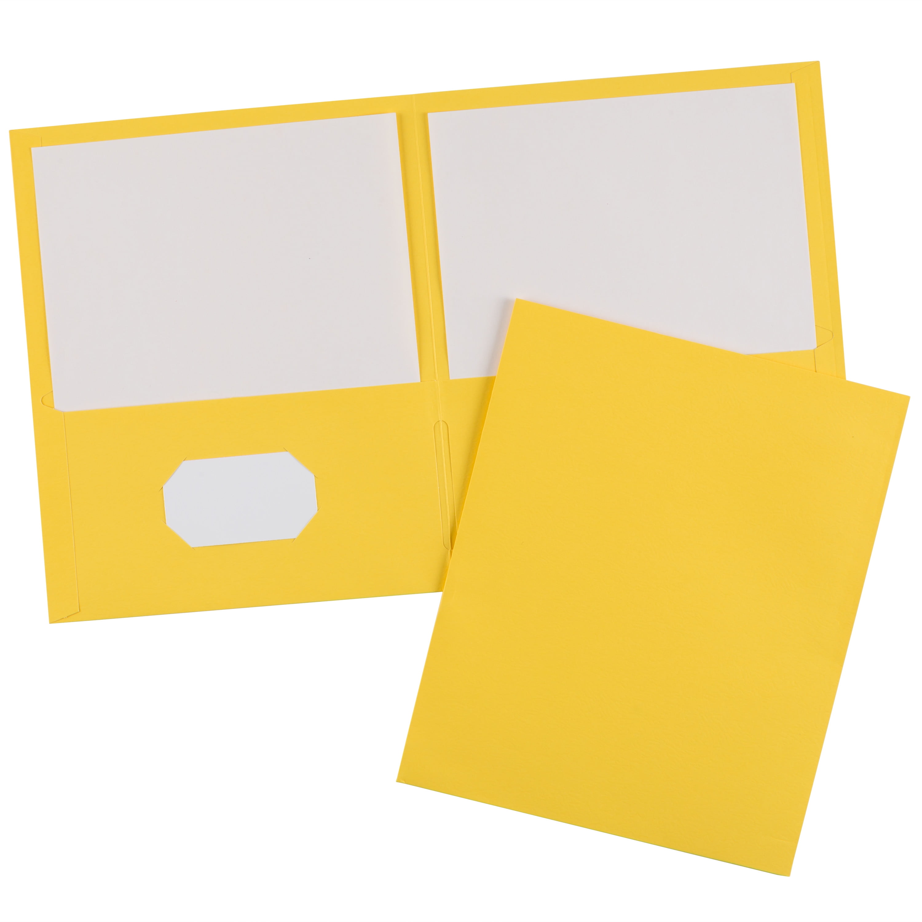 Avery Two Pocket Folders, Holds up to 40 Sheets, Business Card Slot, 25 per Pack, 2 Packs, 50 Yellow Folders Total (01674)