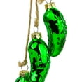 thumbnail image 3 of Northlight 8.5" Green Shiny Pickle Cluster Trio Glass Christmas Ornament, 3 of 5